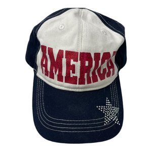 Patriotic USA Stars Bedazzled American Baseball Cap Adjustable